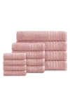 Ella Jayne Home Solid Cotton 12-piece Towel Set In Rose