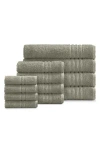 Ella Jayne Home Solid Cotton 12-piece Towel Set In Sage