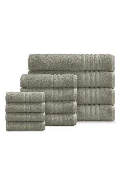Ella Jayne Home Solid Cotton 12-piece Towel Set In Sage