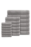 Ella Jayne Home Solid Cotton 18-piece Towel Set In Grey