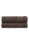 Ella Jayne Home Solid Cotton 2-piece Bath Towel Set In Brown