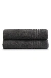 Ella Jayne Home Solid Cotton 2-piece Bath Towel Set In Charcoal