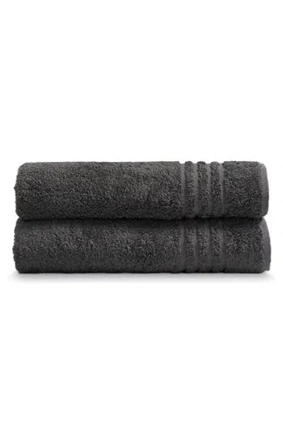 Ella Jayne Home Solid Cotton 2-piece Bath Towel Set In Charcoal