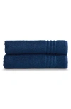 Ella Jayne Home Solid Cotton 2-piece Bath Towel Set In Blue
