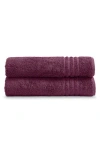 Ella Jayne Home Solid Cotton 2-piece Bath Towel Set In Purple