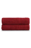 Ella Jayne Home Solid Cotton 2-piece Bath Towel Set In Red