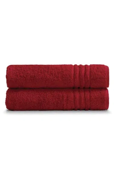 Ella Jayne Home Solid Cotton 2-piece Bath Towel Set In Red