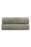 Ella Jayne Home Solid Cotton 2-piece Bath Towel Set In Sage