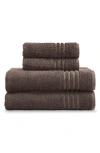 Ella Jayne Home Solid Cotton 4-piece Towel Set In Brown