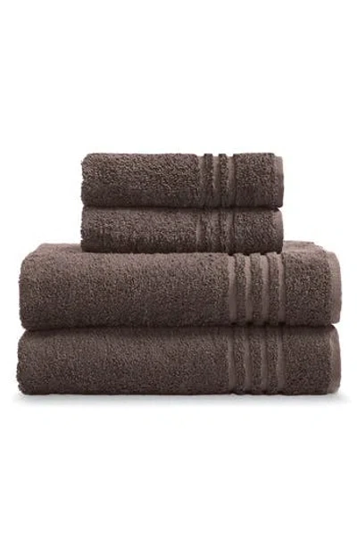 Ella Jayne Home Solid Cotton 4-piece Towel Set In Brown