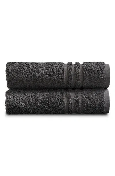 Ella Jayne Home Solid Cotton 4-piece Towel Set In Charcoal