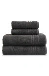 Ella Jayne Home Solid Cotton 4-piece Towel Set In Charcoal