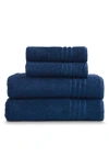 Ella Jayne Home Solid Cotton 4-piece Towel Set In Blue