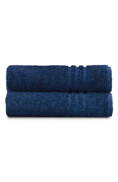 Ella Jayne Home Solid Cotton 4-piece Towel Set In Navy