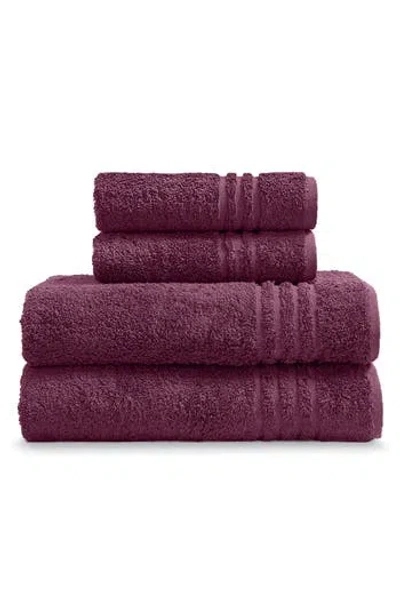 Ella Jayne Home Solid Cotton 4-piece Towel Set In Purple