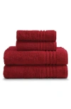 Ella Jayne Home Solid Cotton 4-piece Towel Set In Red