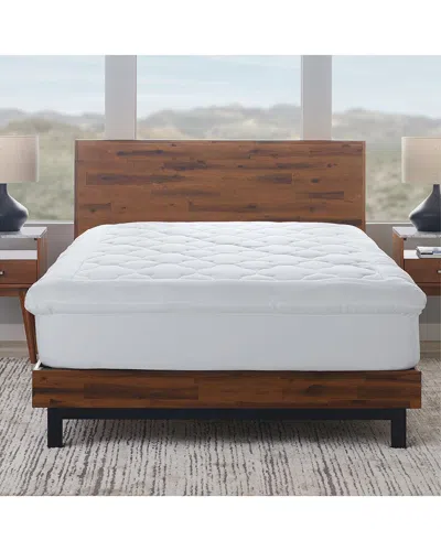 Ella Jayne Lofty 100% Cotton Plush Gel Fiber Filled Mattress Topper In White