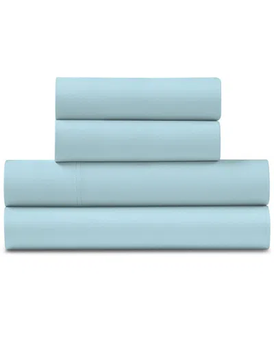 Ella Jayne Luxe Cotton Percale Cool And Crisp Deep Pocket Sheet Set In Blue