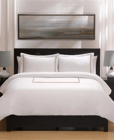 Ella Jayne Luxury 4 Piece Down Comforter With Duvet Cover Set, Queen In Stone