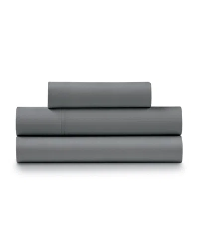 Ella Jayne Percale Cool And Crisp 300 Thread Count 100% Cotton 3-pc. Sheet Set, Twin In Charcoal