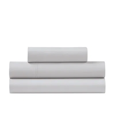 Ella Jayne Percale Cool And Crisp 300 Thread Count 100% Cotton 3-pc. Sheet Set, Twin In Light Gray