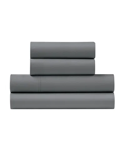 Ella Jayne Percale Cool And Crisp 300 Thread Count 100% Cotton 4-pc. Sheet Set, California King In Charcoal