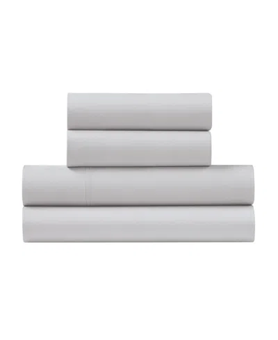Ella Jayne Percale Cool And Crisp 300 Thread Count 100% Cotton 4-pc. Sheet Set, Full In Light Gray