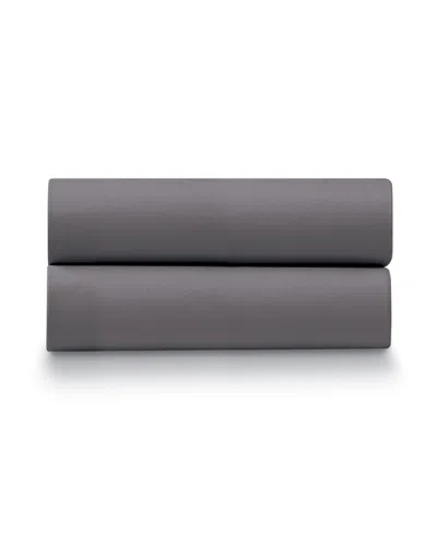 Ella Jayne Percale Cool And Crisp 500 Thread Count 100% Cotton Pillowcase Set, King In Charcoal