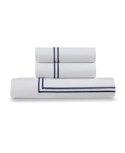Ella Jayne Percale Satin Stitched 3-pc. Duvet Cover Set, Twin/twin Xl In Navy