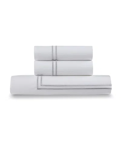 Ella Jayne Percale Satin Stitched 3-pc. Duvet Cover Set, Twin/twin Xl In Silver