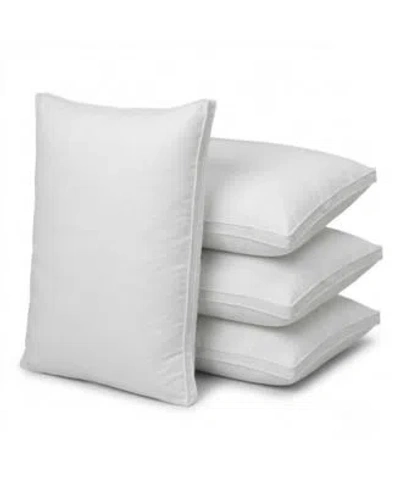 Ella Jayne Plush Supportive Gusseted 4 Pack Pillow In White