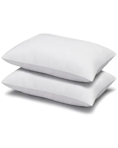 Ella Jayne Set Of 2 Simple Comfort Down Alternative Pillows, Medium Density,  Standard Size In White