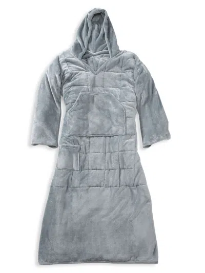 Ella Jayne Kids' Women's Hooded Plush Blanket Robe In Gray