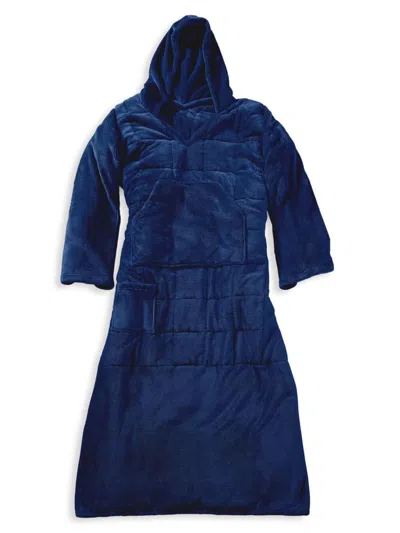 Ella Jayne Kids' Women's Hooded Plush Blanket Robe In Navy