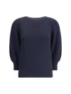 Ella Merino Wool Sweater In Blue