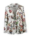 Ella Lago Di Como Multicolor Viscose Satin Jacket In Pattern