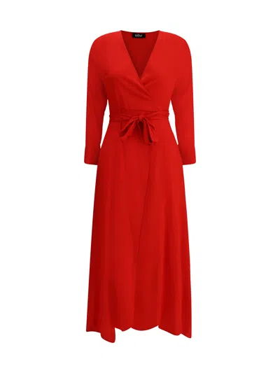 Ella Long Chemisier Dress In Red