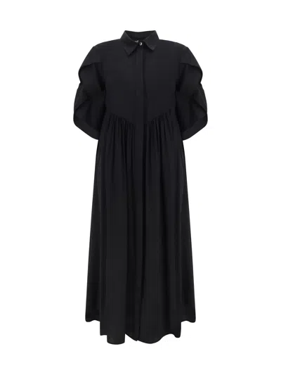 Ella Long Chemisier Dress In Black