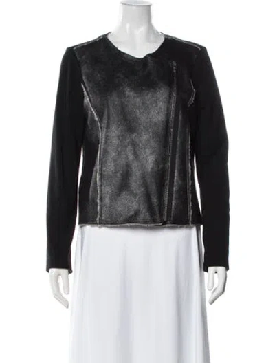 Pre-owned Ella Mae Biker Jacket In Black