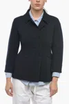 Ella Merino Wool Double-breasted Blazer With Welt Pockets In Blue