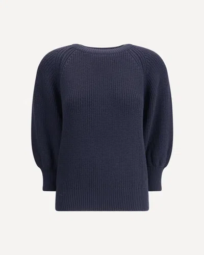 Ella Merino Wool Sweater In Blue