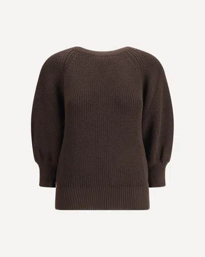 Ella Merino Wool Sweater In Brown