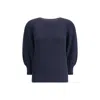 Ella Merino Wool Sweater In Blue