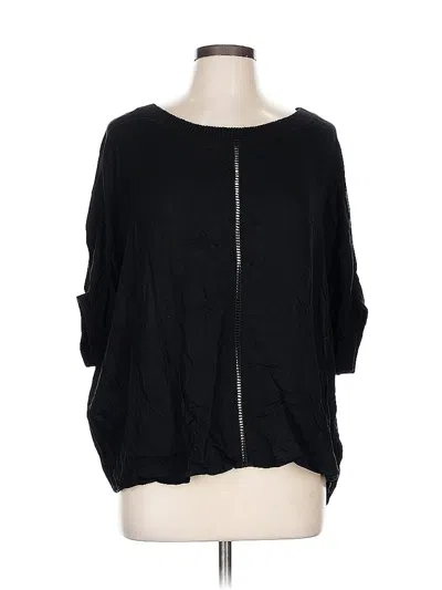 Pre-owned Ella Moss 3/4 Sleeve Blouse In Black