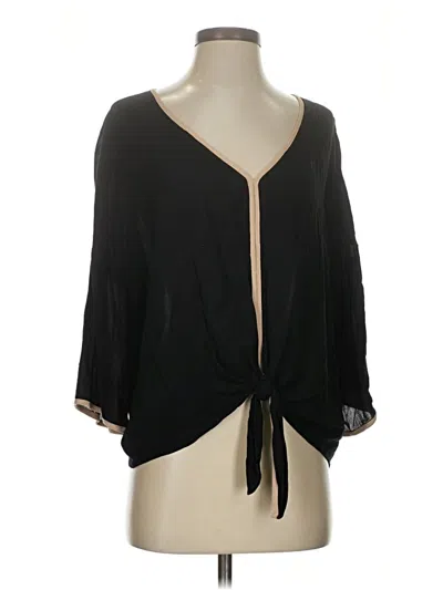 Pre-owned Ella Moss 3/4 Sleeve Blouse In Black