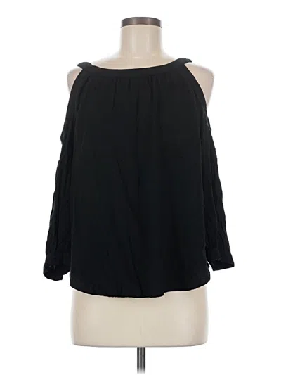 Pre-owned Ella Moss 3/4 Sleeve Blouse In Black