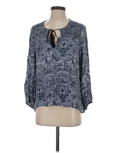 Pre-owned Ella Moss 3/4 Sleeve Blouse In Blue