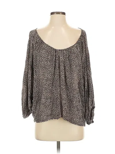 Pre-owned Ella Moss 3/4 Sleeve Blouse In Brown