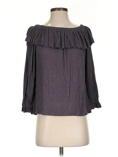 Pre-owned Ella Moss 3/4 Sleeve Blouse In Gray