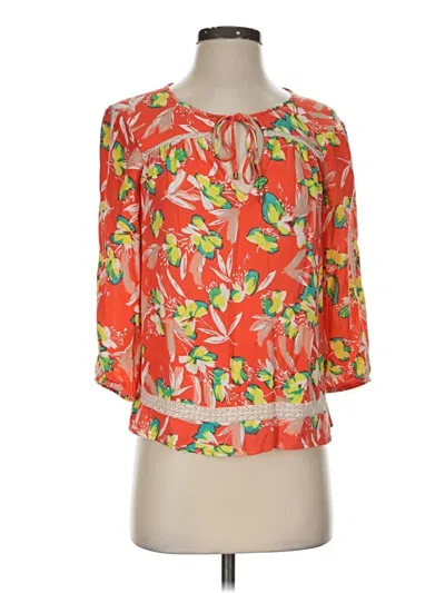 Pre-owned Ella Moss 3/4 Sleeve Blouse In Orange